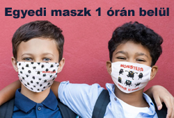 egyedi maszk, akr 1 darab, 1 rn bell